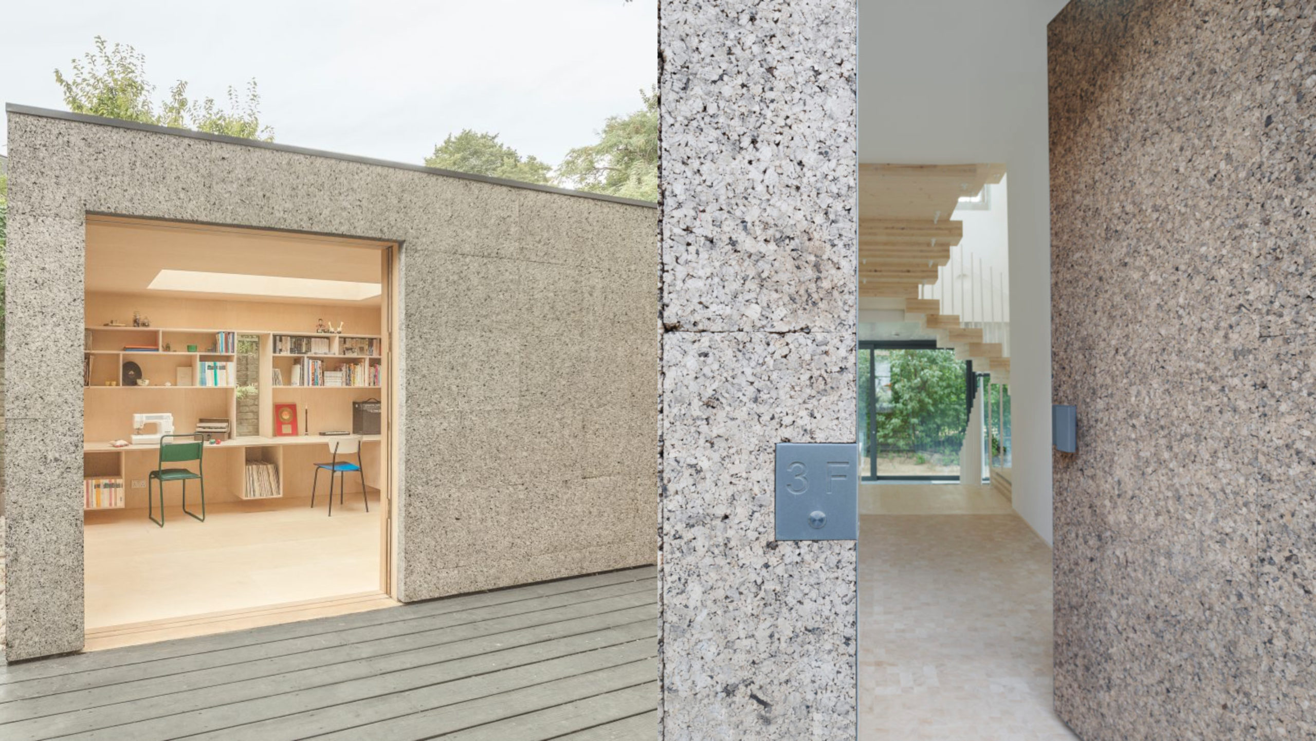 cork cladding for bespoke garden room