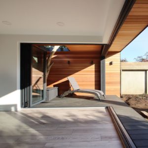 Bespoke garden room summerhouse with tree and skylight