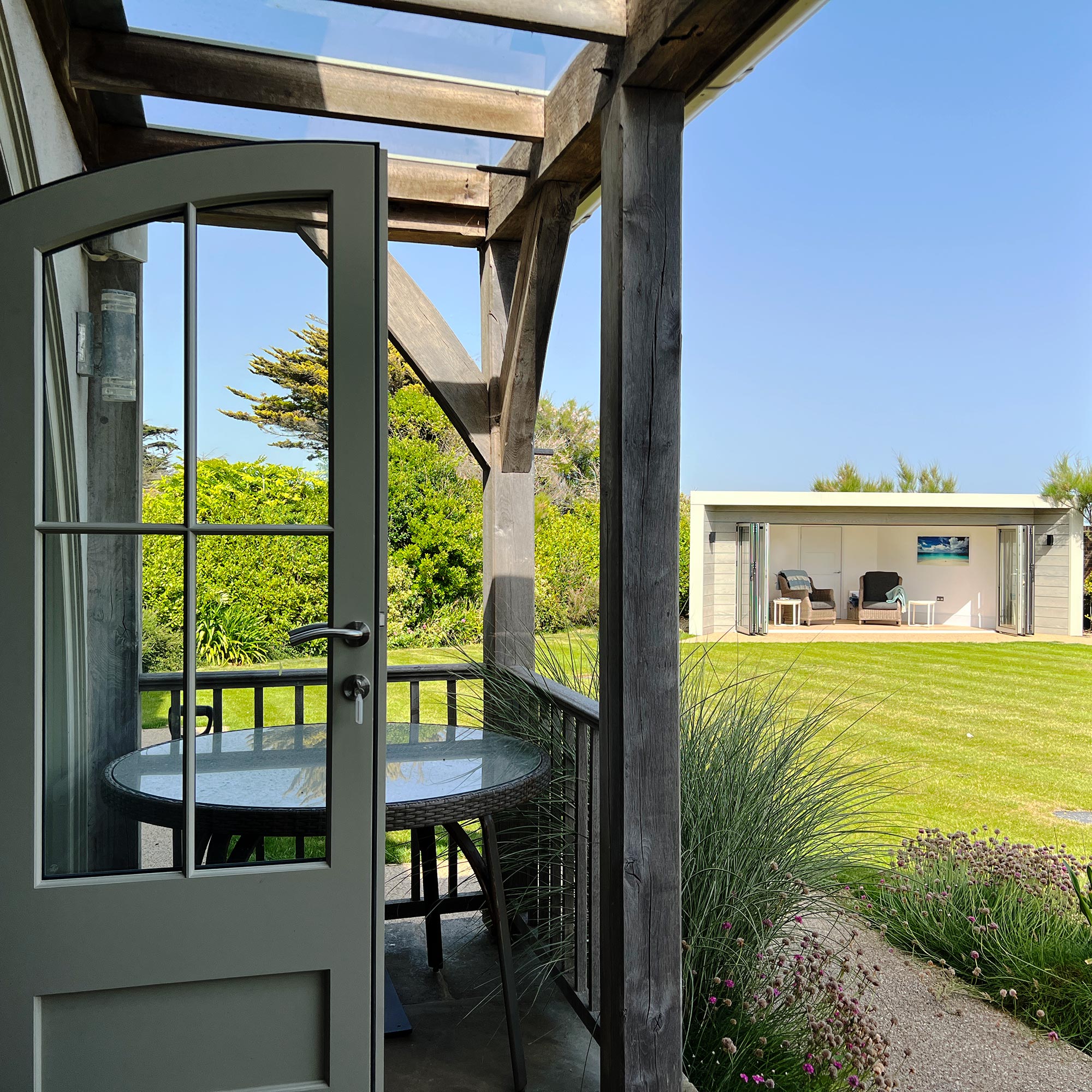 A triangular room in a garden - a room in the garden