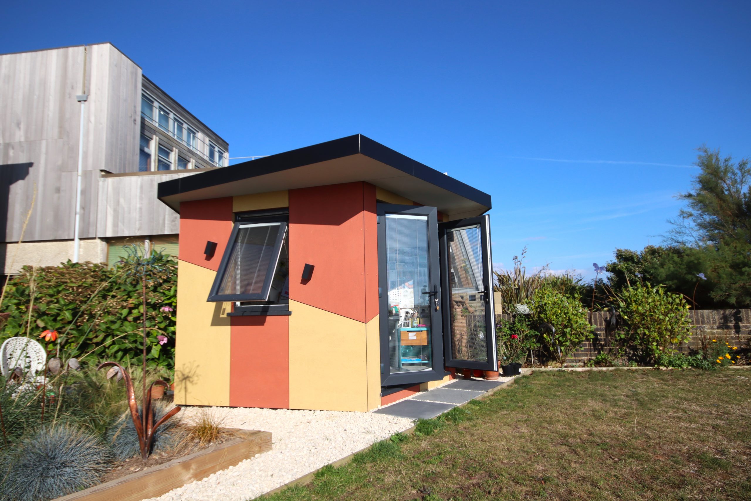 red and yellow garden room