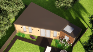 Visualisation of uniquely shaped garden room