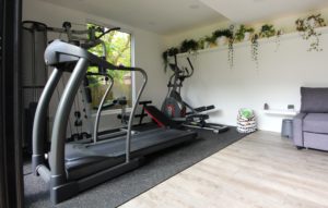 Rubber flooring for unique garden gym