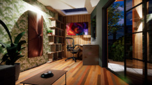 Interior design of unique garden office