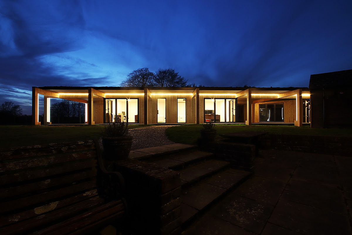 Extra large unique garden office with external lights