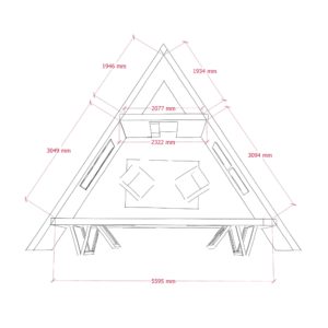 Triangular garden room floorplan