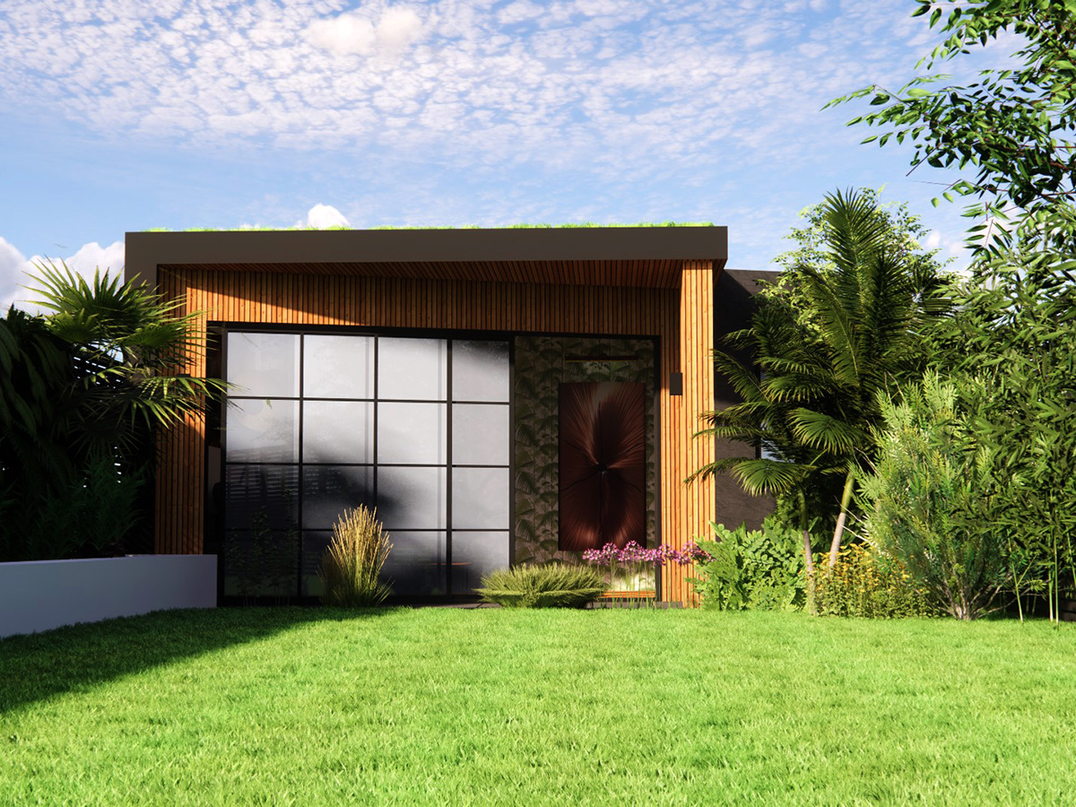 Garden office 3D exterior design