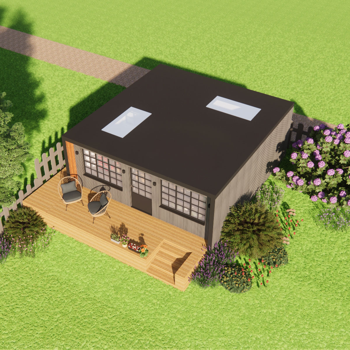 Visualisation for garden mobile home