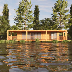 Unique garden room office cabin visualisation design