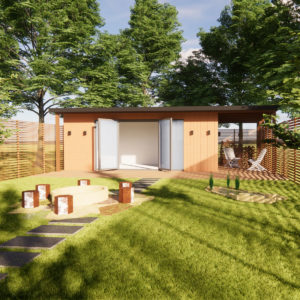 Unique designer summerhouse visualisation