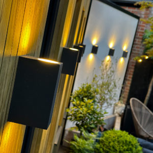 Black external lights for unique mobile home