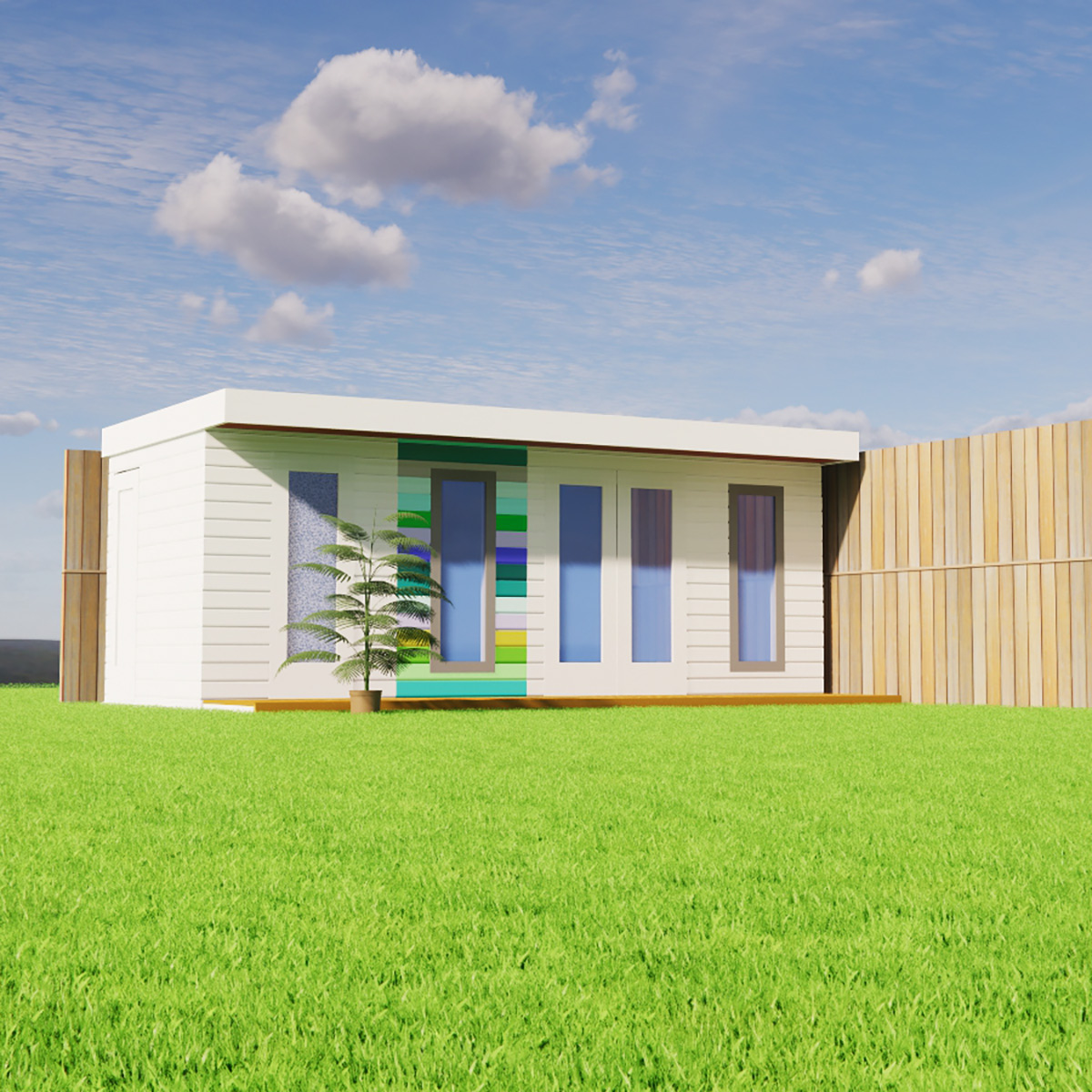 Designer summerhouse garden room visualisation