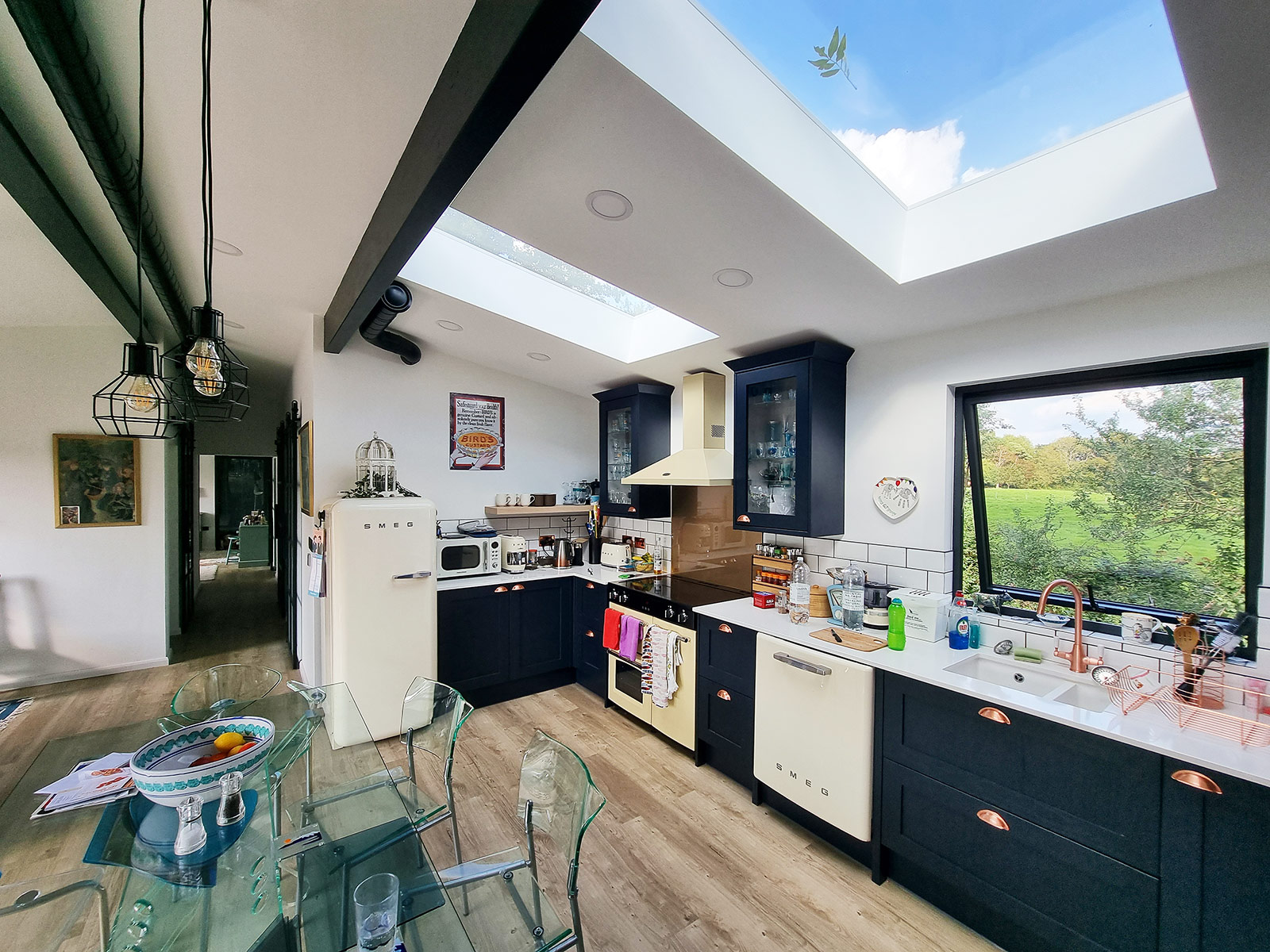 Large kitchen area inside design garden annex