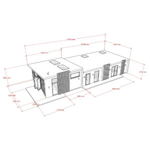Exterior dimensions of large bespoke mobile home