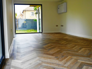 Vinyl flooring for bespoke garden room