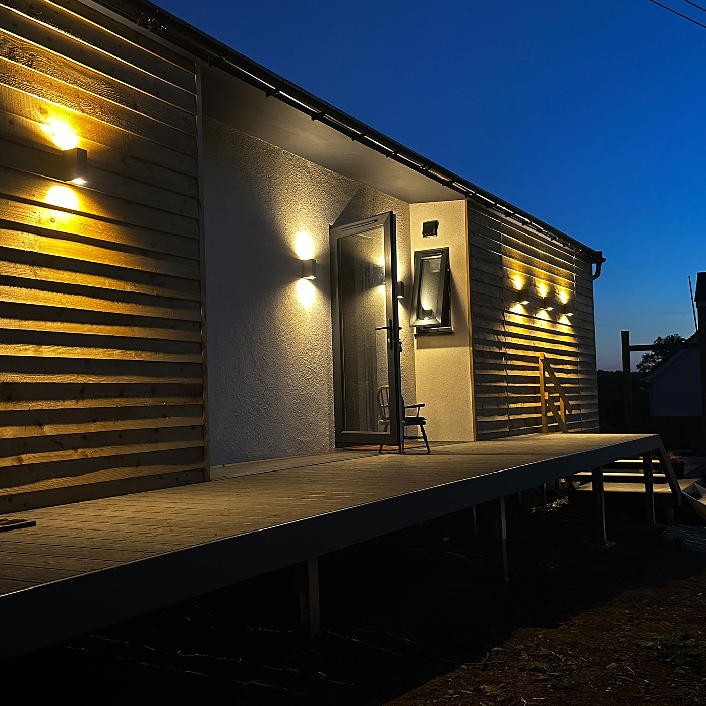 External lights for designer large mobile home
