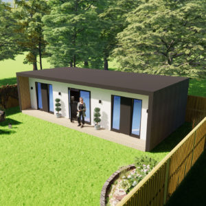 3D design of mobile home 4.8m by 10m