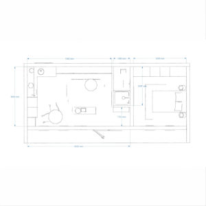 Interior dimensions for live-in garden room 4.8m by 10m