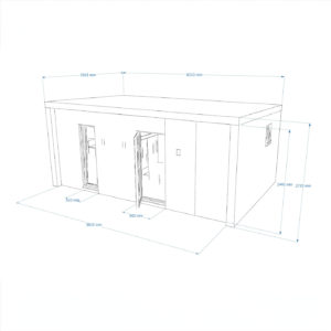 Exterior dimensions for 3.9m by 6.2m mobile home