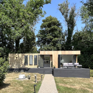 Designer garden annexe with decking