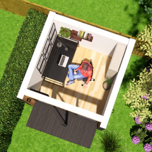 Interior visualisation of garden room 2.6m by 2.6m