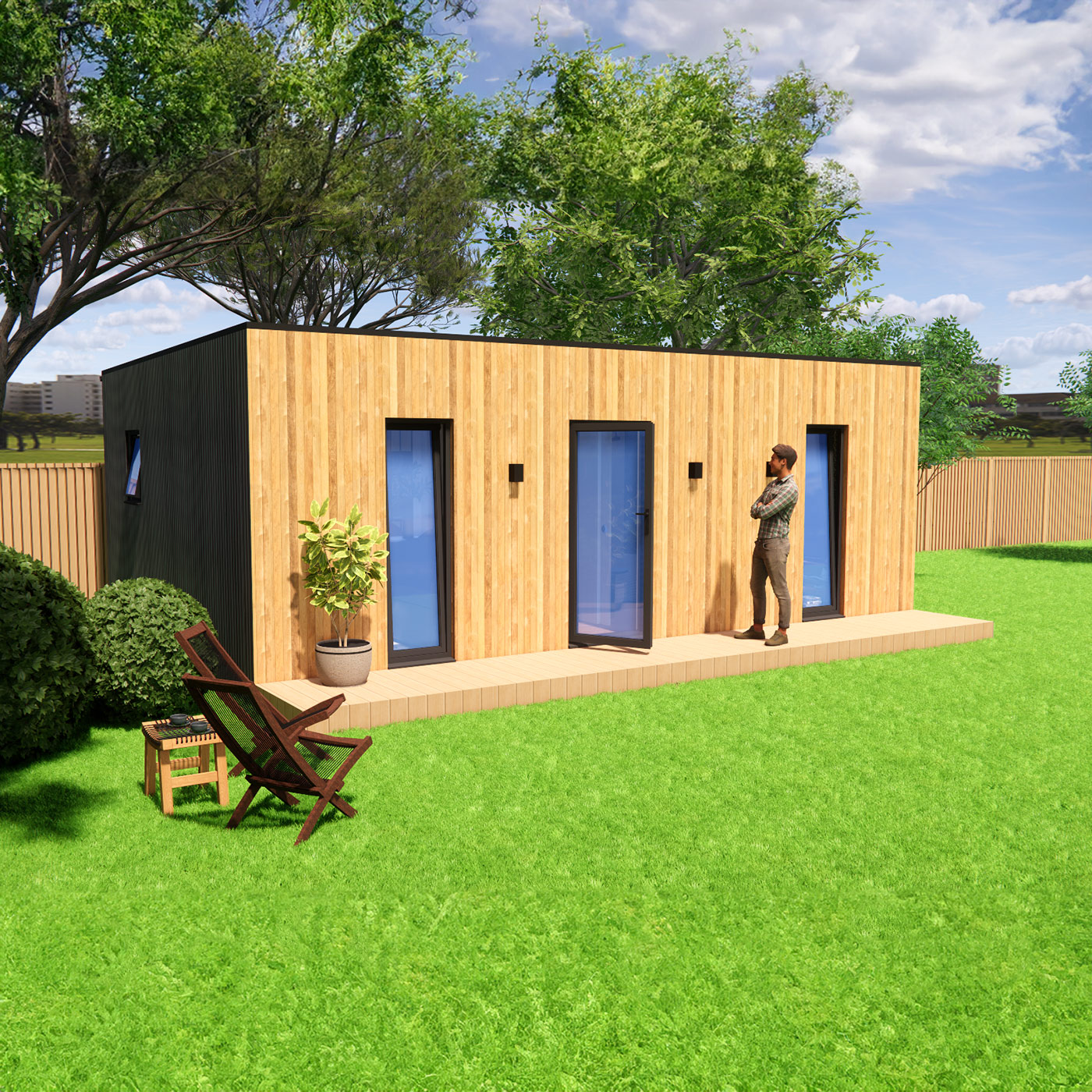 3D design of mobile home 5.0m by 7.4m