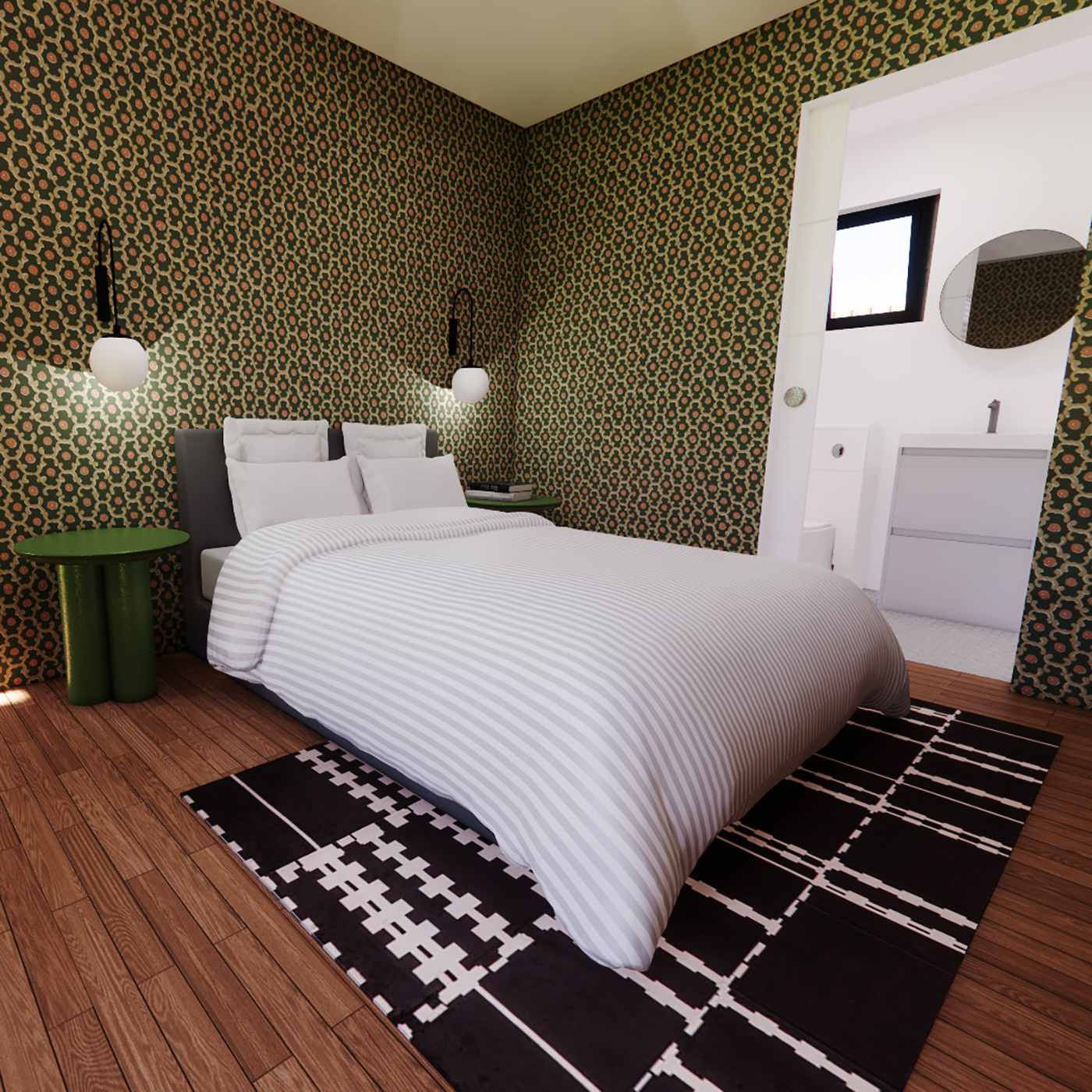 Design of bedroom for 5.0m by 7.4m mobile home