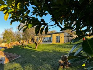 Large designer mobile home exterior