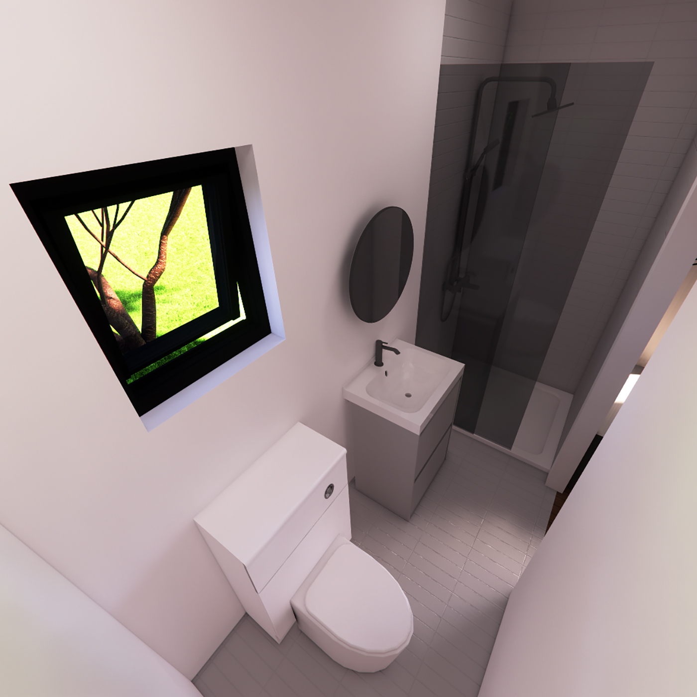 Design of standard bathroom for 3.9m by 6.2m mobile home