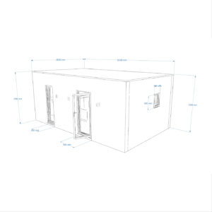 Exterior dimensions for 3.9m by 6.2m mobile home