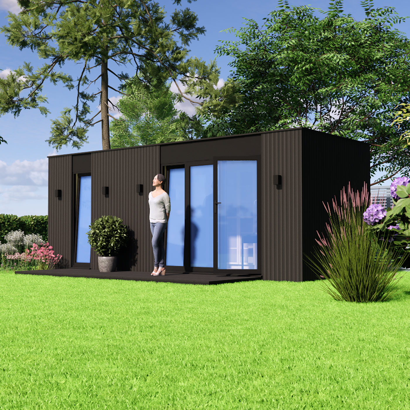 visualisation of 2.6m by 6.2m garden office
