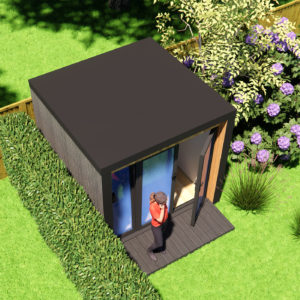Exterior of 2.6m by 2.6m garden room design