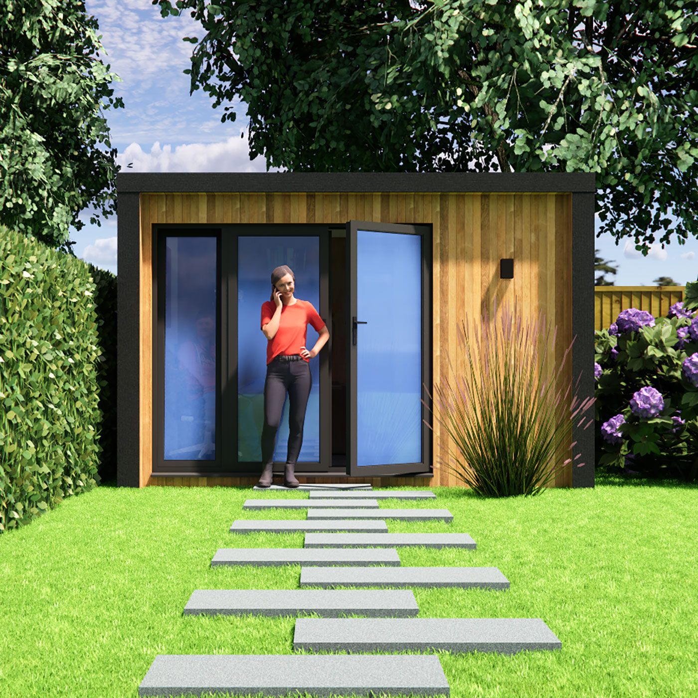 visualisation of 2.6m by 3.8m garden room