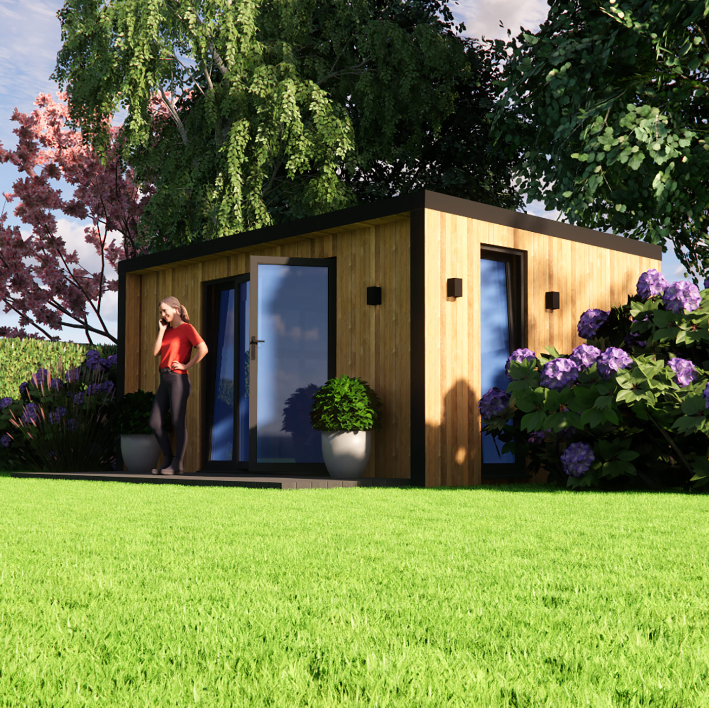 visualisation of 3.2m by 5.0m garden office