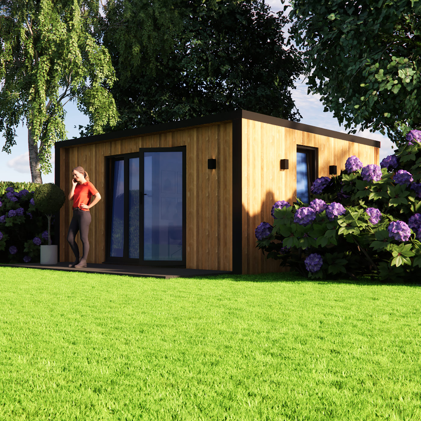 visualisation of 3.9m by 5.0m garden office
