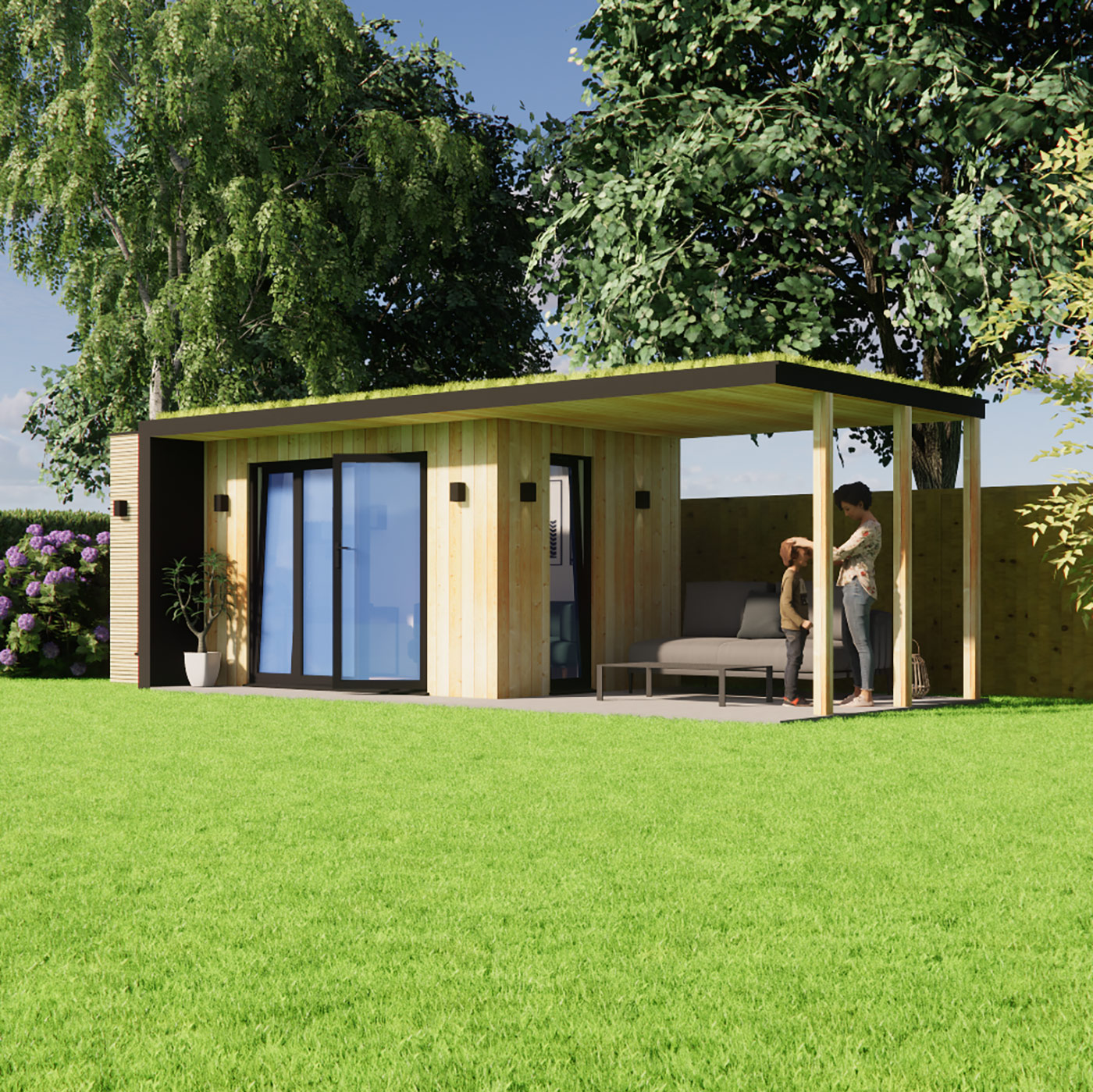 visualisation of 2.6m by 5.0m family garden room