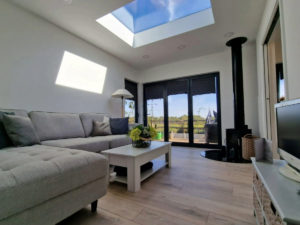 Bespoke mobile home with wood burner