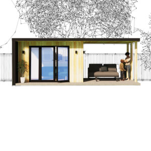 TETTO garden office with overhang