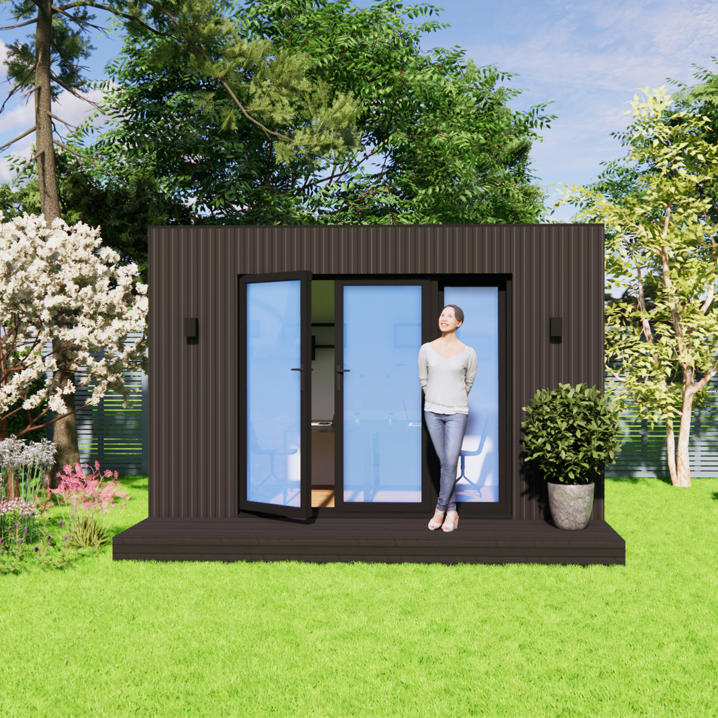 visualisation of 2.6m by 3.8m garden room