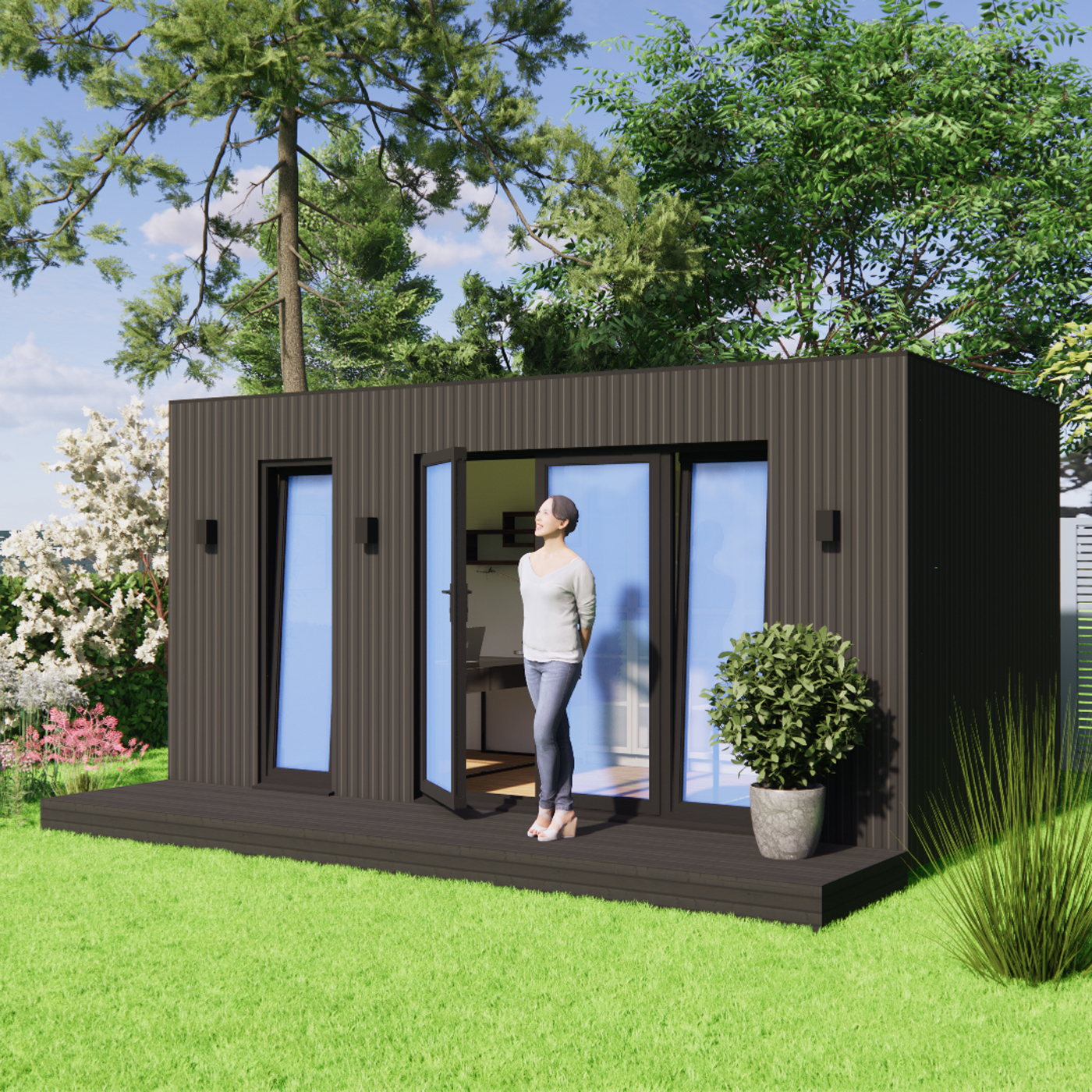 visualisation of 2.6m by 5.0m garden office